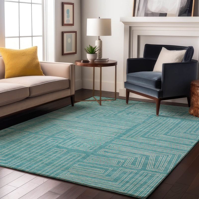 Premium Machine Washable Cortes AMF1045 Geometric Rug, Rectangle 8' x 10'