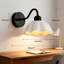Applique murale moderne en céramique avec abat-jour blanc minimaliste, lampe murale de style Mid-Century rétro pour chambre à coucher, salle de bain, couloir et salon