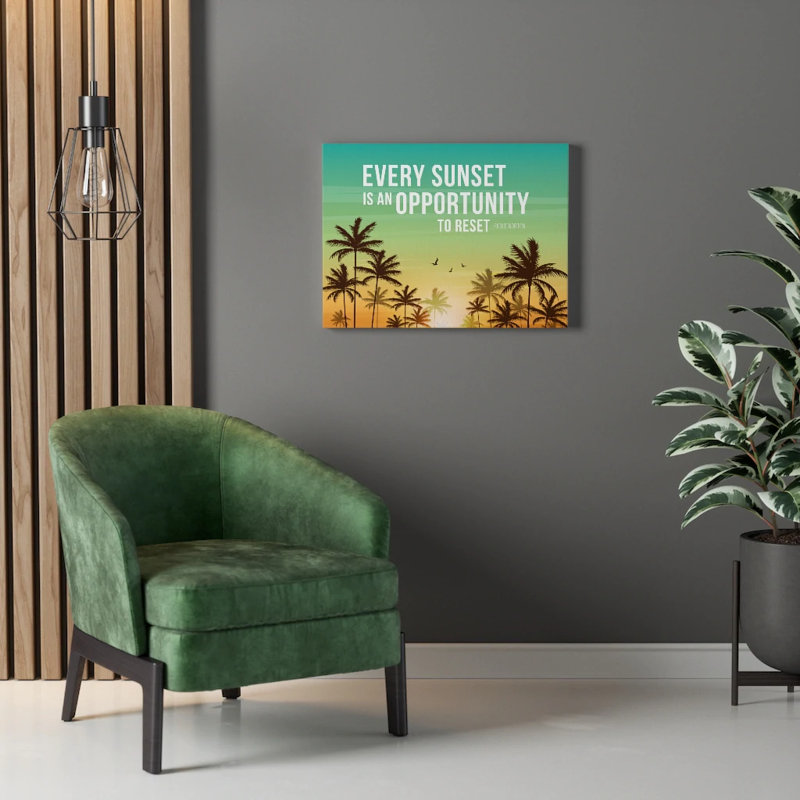 Art inspirant, citation sur toile, chaque coucher de soleil est une occasion, art mural, H 18 po x l 24 po