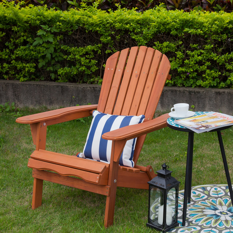 Chaise Adirondack pliante en bois massif Philbrick, Noyer