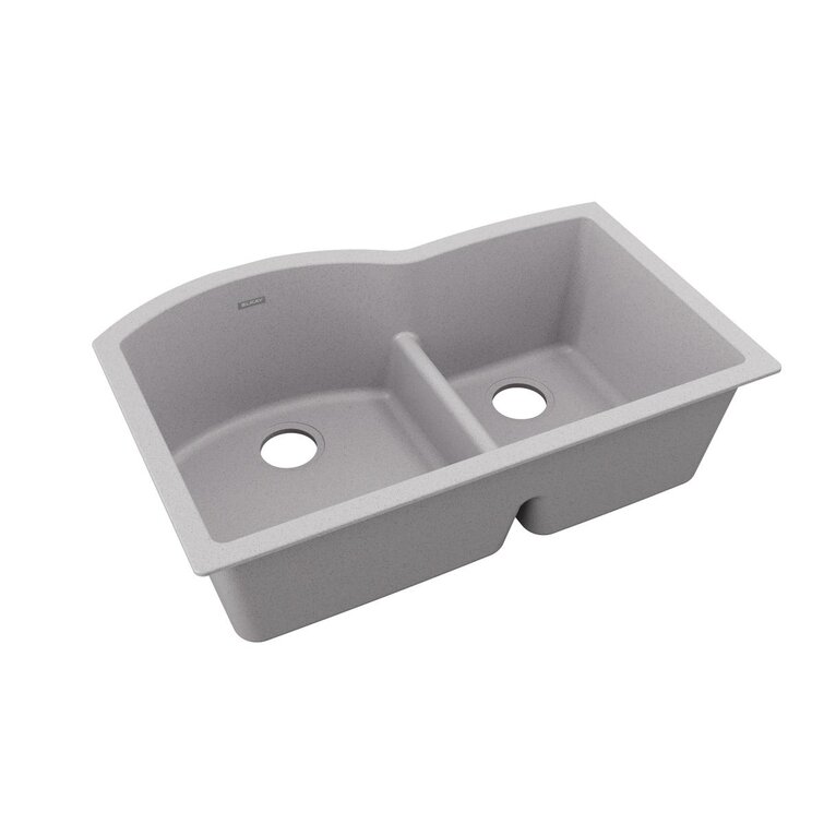 Quartz Classic 33" x 22" x 10" Double Basin Undermount Kitchen Sink