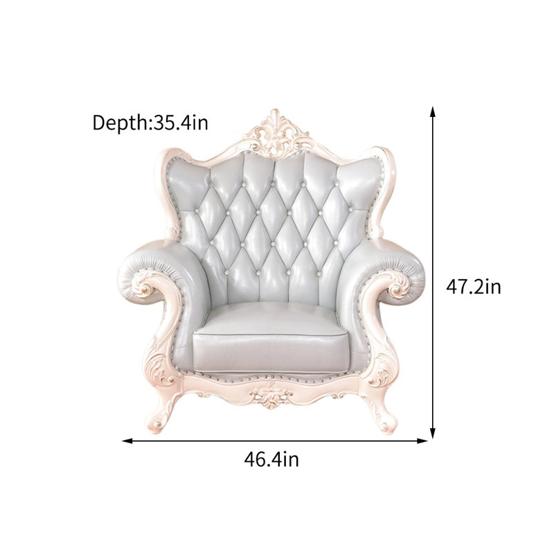 Chaise simple en cuir de style européen