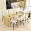 Beige, velours, tabourets de bar de 2 personnes, pieds en fer réglables, conception confortable, élégante, salle à manger, cuisine simple, coût-efficacité élevé, applications multiples pour la maison-1128960014