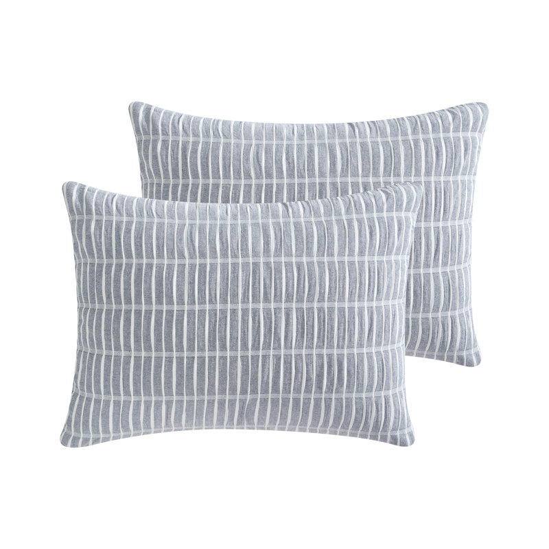 Full Denim Blue Cotton Comforter Set with Pillow Shams