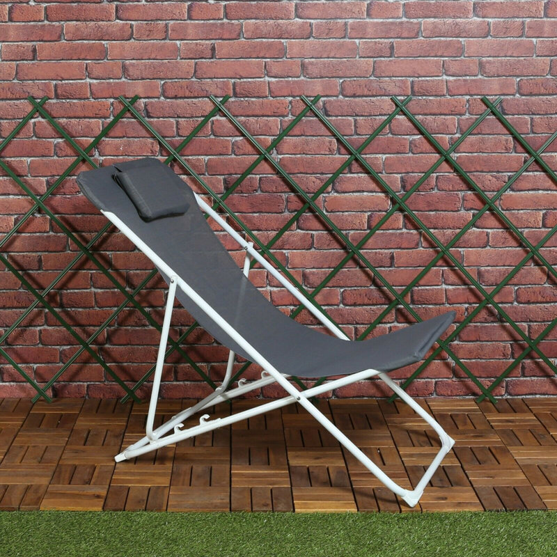Couey Folding Camping Chair, Grey, White