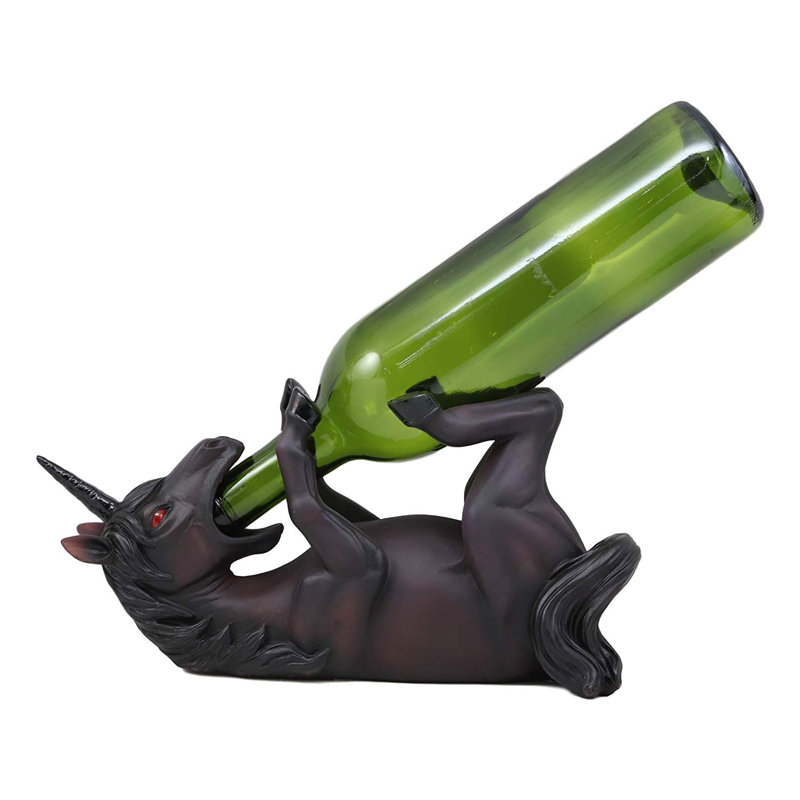 Lilya Elixir of Doom Macabre Unicorn 1 Bottle Tabletop Wine Bottle Rack