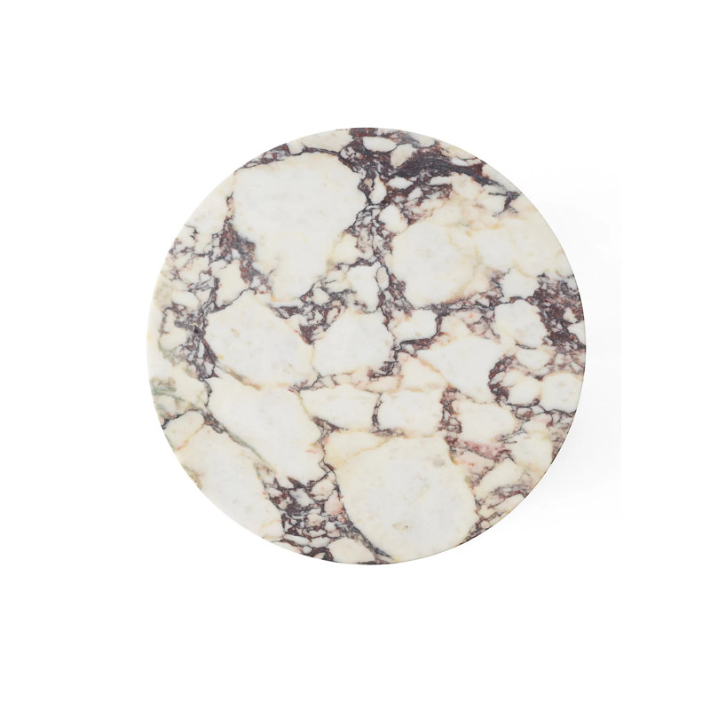 Androgyne Marble End Table, Calacatta Viola Marble/Black