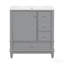 Meuble-lavabo 30 po avec lavabo, une porte avec tablette et trois tiroirs, porte à fermeture douce, gris-129651494
