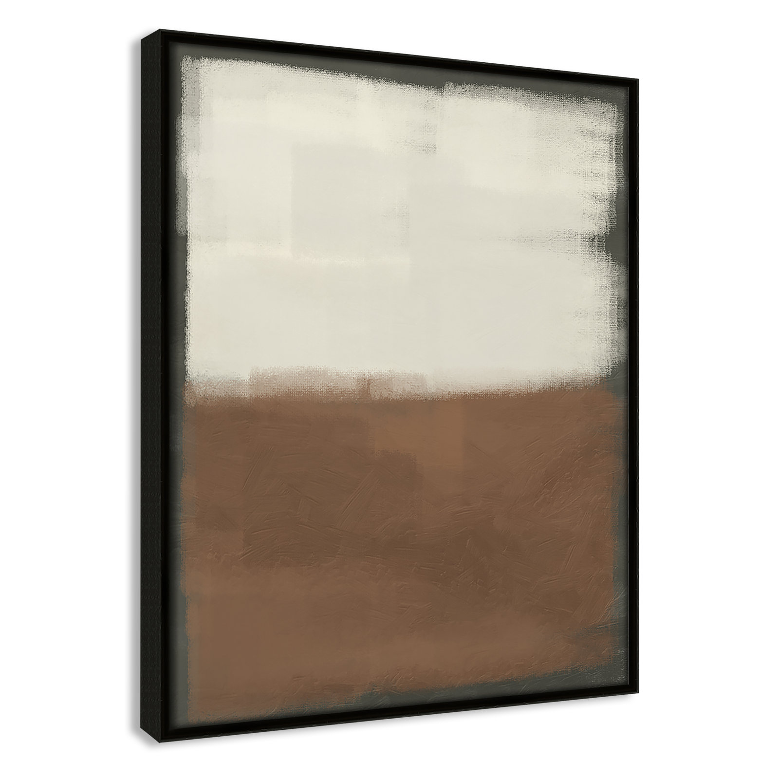 Alabaster Burst 2 - Floater Frame Print on Canvas, Espresso , 15.5" H x 12.5" W x 2" D