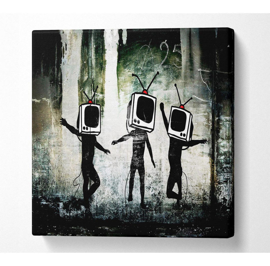 Tv Heads Square - Kunstdrucke auf Leinwand - Wrapped Canvas