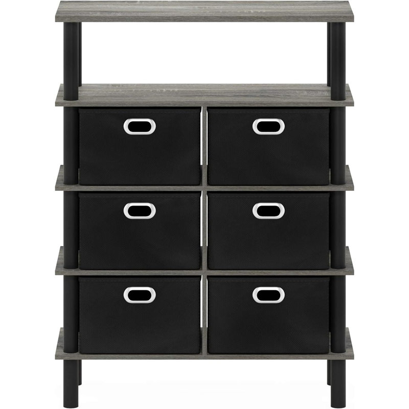 Agnesa 23.6'' Console Table, Gray, Black