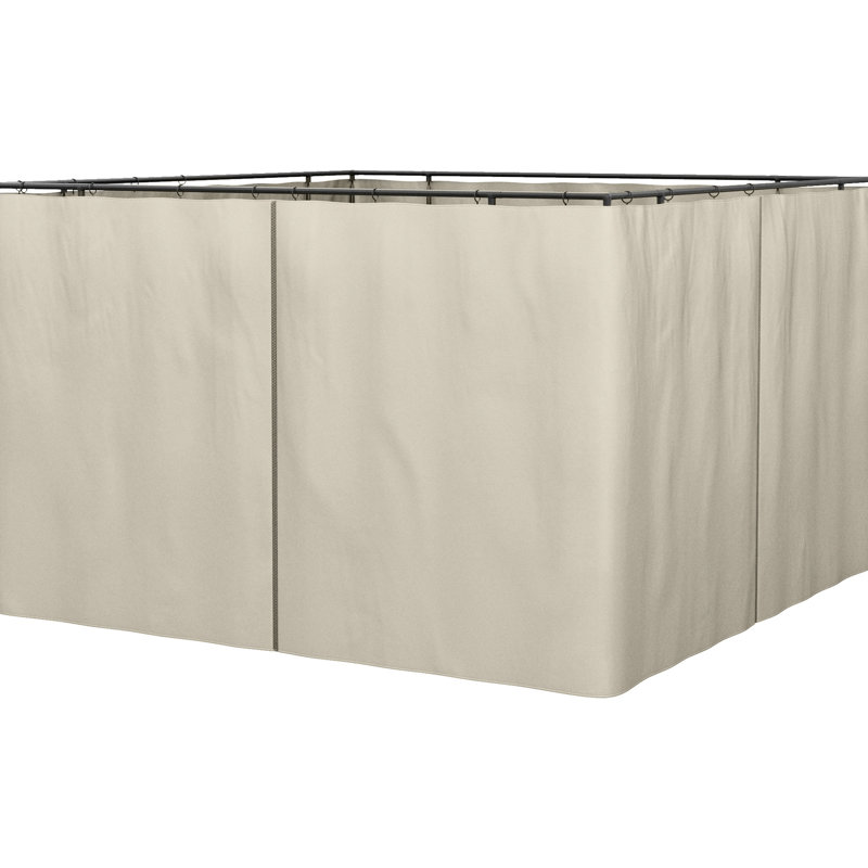 Panneau latéral beige de pavillon de jardin, 10 pi x 10 pi, avec et crochet, pour les cabanes d'extérieur, facile à installer