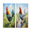 «Farm Rooster Countryside Meadow I», ensemble de 2 coqs en métal-2044637292