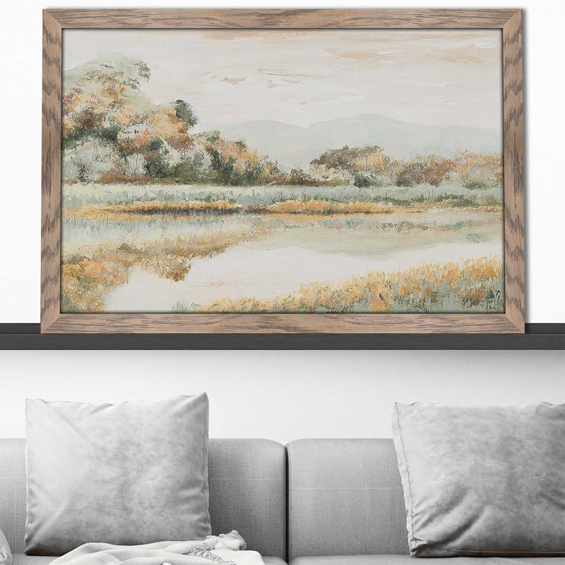 Rio Lindo par Patricia Pinto - Peinture, Cadre taupe délavé, H 33,5 po x l 49,5 po x P 1 po