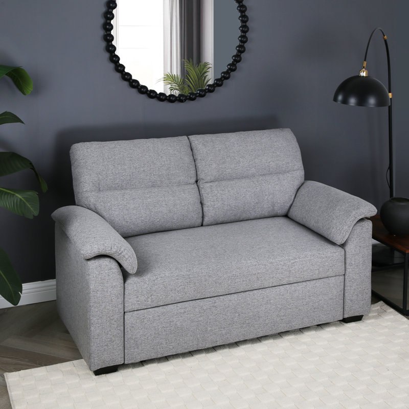 2 Seater Fabric Sofa Bed, Grey