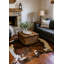 Tapis brun / blanc en cuir de vache Rivington