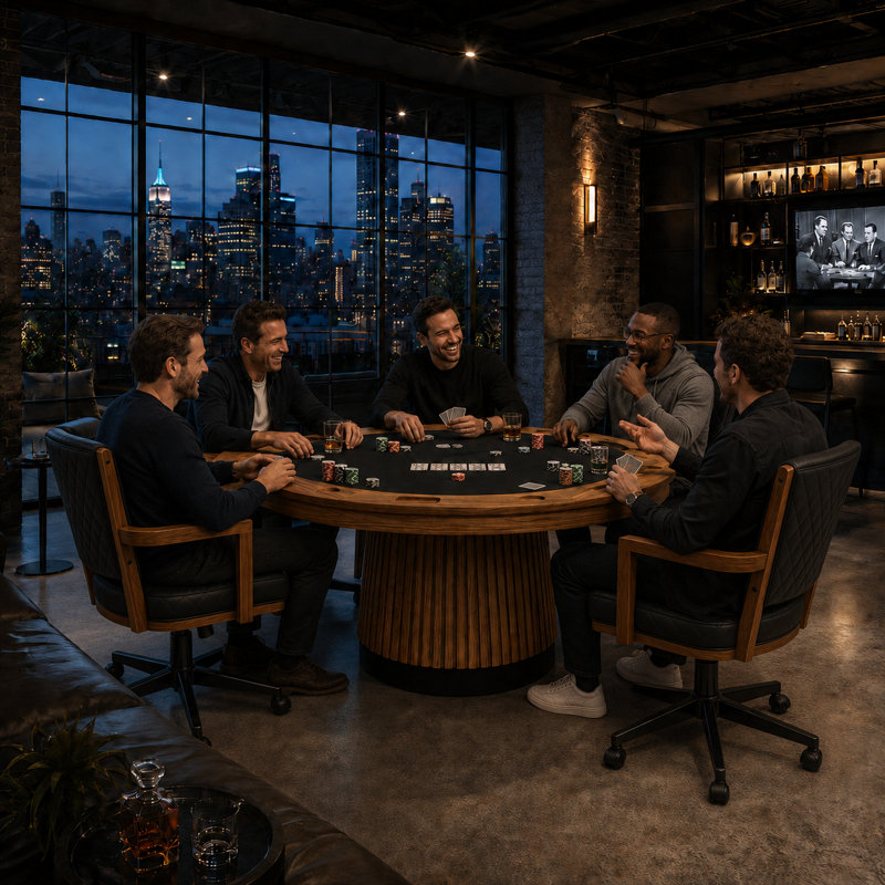 Prohibition Series 60" Poker Table By RAM Game Room, Walnut