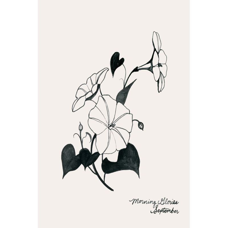 Annual Flowers IX by Grace Popp - Painting, 46cm H x 30cm W, Black Floater Framed