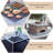 29.53" Square Magnesium Oxide Charcoal Wood Burning Outdoor Fire Pit Table With Lid
