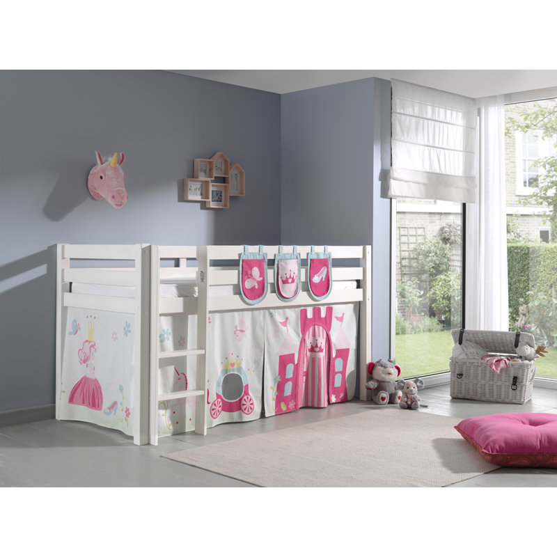 Pino European Single (90 x 200cm) Mid Sleeper Loft Bed Bed by Vipack, White