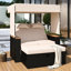 5 lits d'extérieur avec une éponge douce et un lit de repos confortable près de la piscine-1399049668