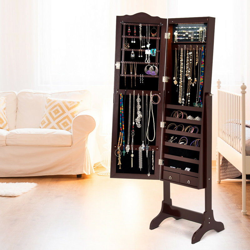Abagail Jewellery Cabinet with Mirror Jewelry Armoire
