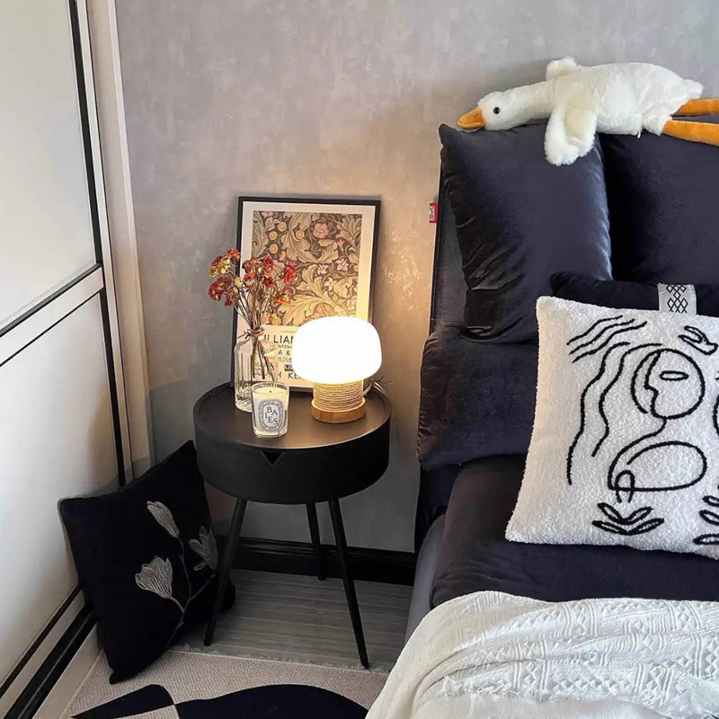 Side Table End Table Living Room Table For Sofa Couch And Bed Small Bedside Tables, Black