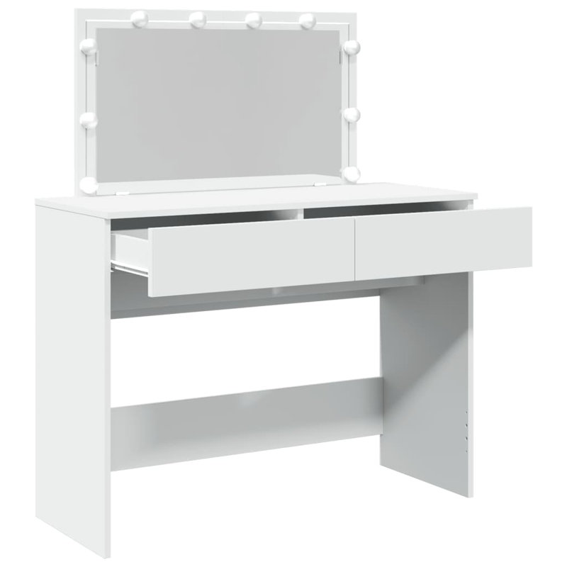 Dressing Table with Mirror, White