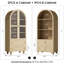  Garde-manger de 71 po de hauteur avec bibliothèques, armoire de rangement avec portes en verre, tiroir et tablettes ouvertes-470051097