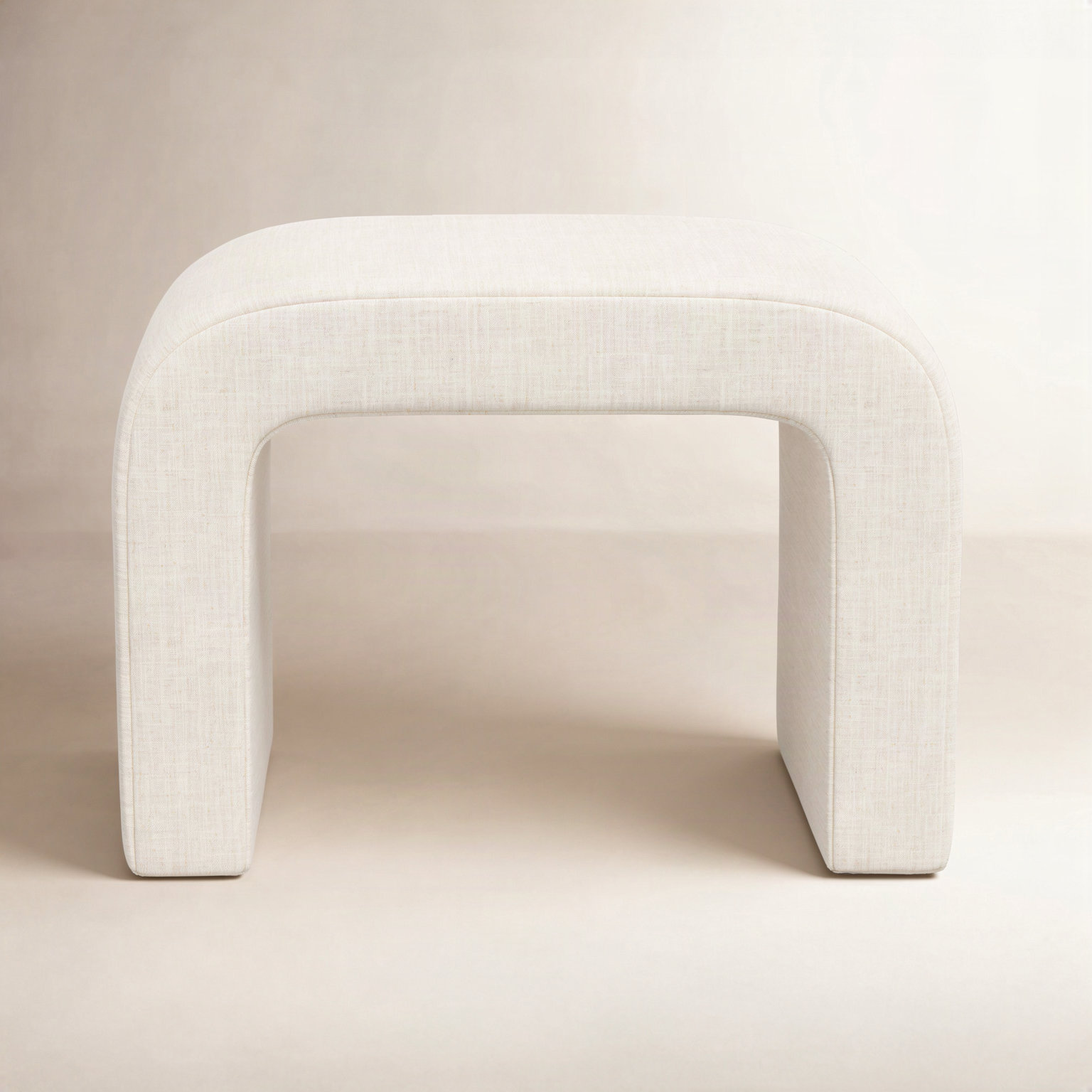 Barley 28" Ottoman, Classic Talc Linen