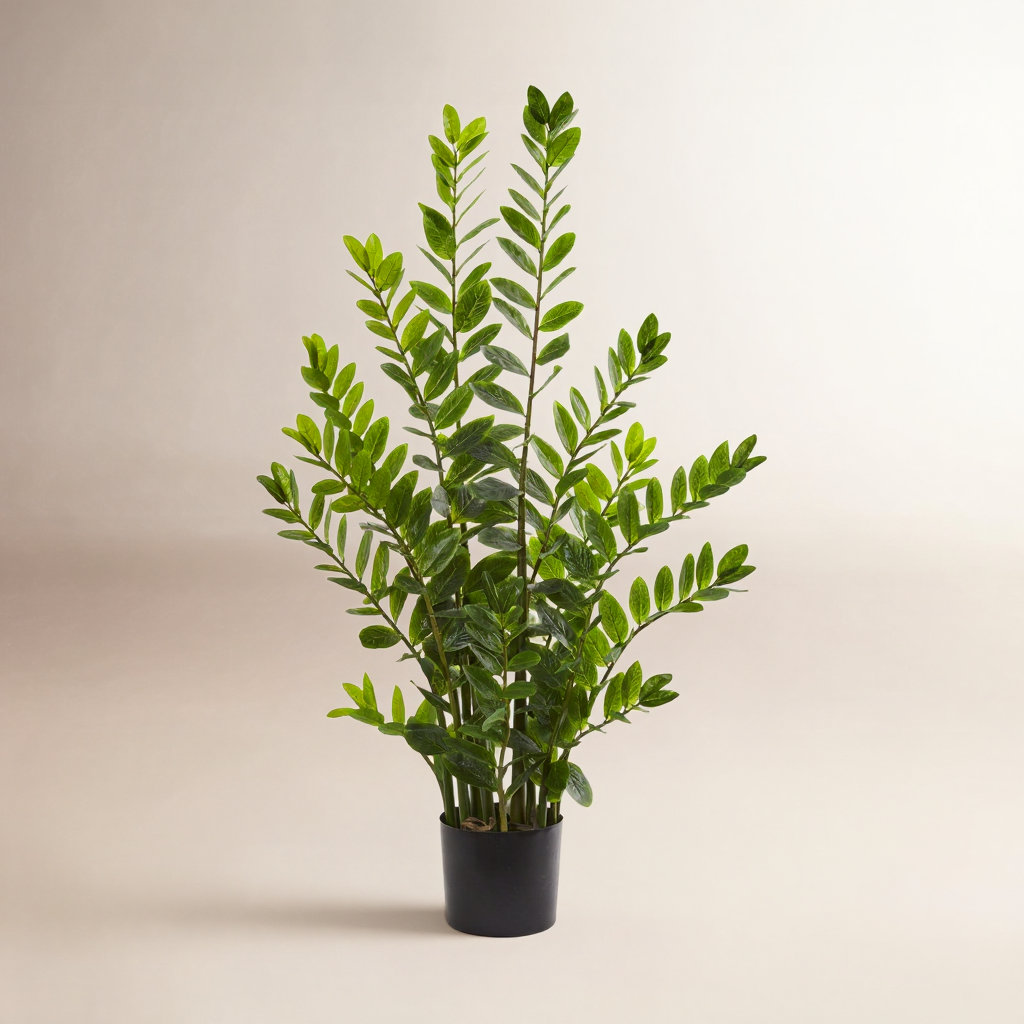 Faux ZZ Plant in Pot, 48" H x 28" W x 14" D