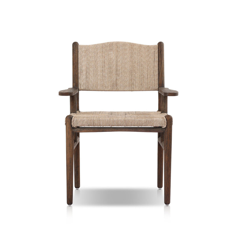 Herrin Outdoor Teak Dining Armchair, Brown