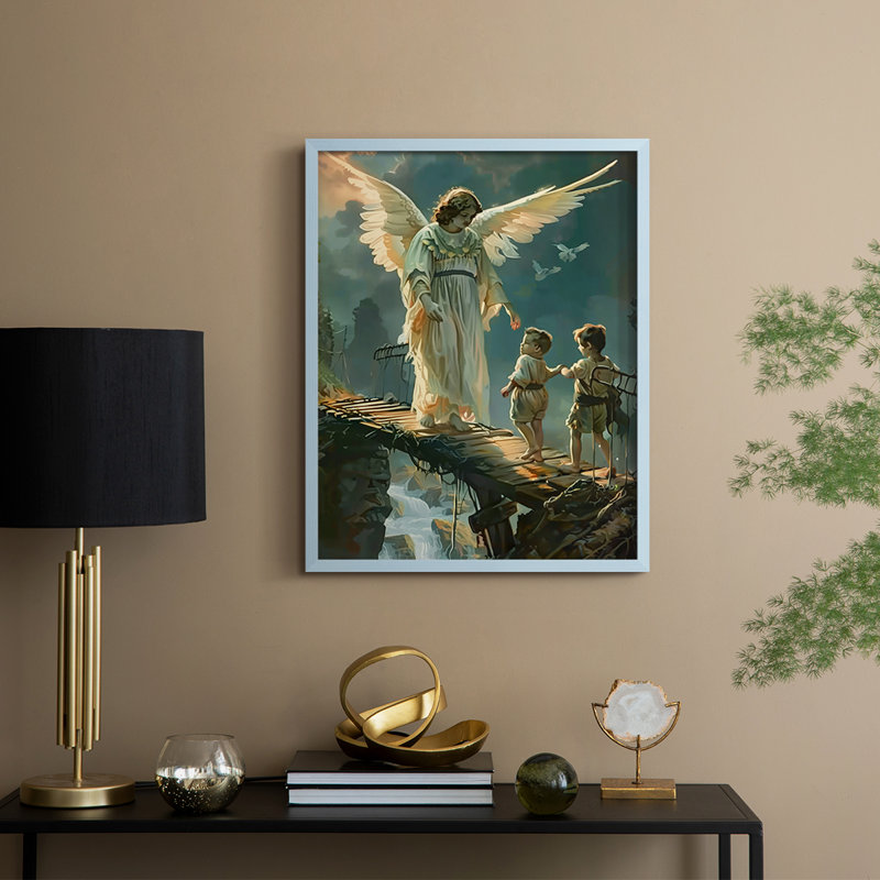 Religious Series CDLI, reproduction encadrée - bois massif, H 21 po x l 17 po, Bleu