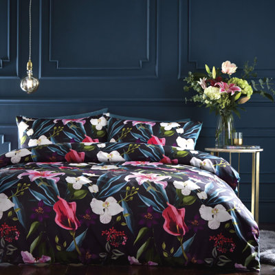 Lily Tropics Multi Duvet Cover Set Polyester Floral Duvet Cover with Pillowcases