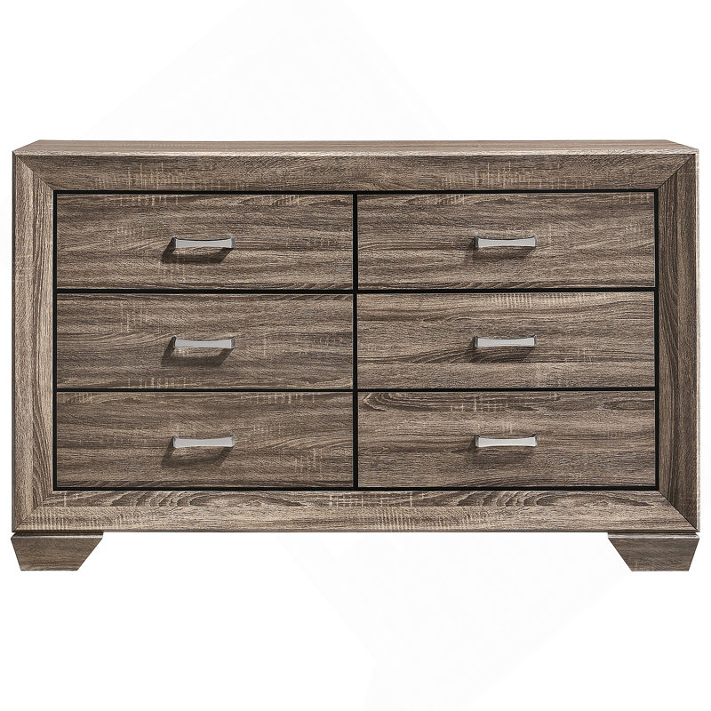 Commode 6 tiroirs en taupe délavé, Taupe