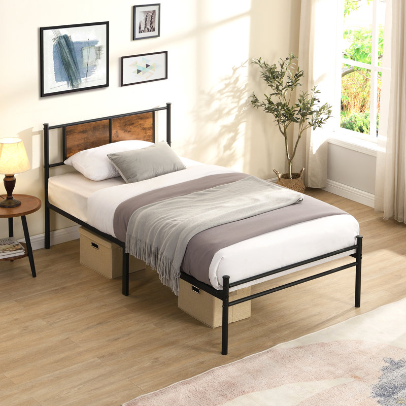 Lit simple, taille de lit en métal, tête de lit