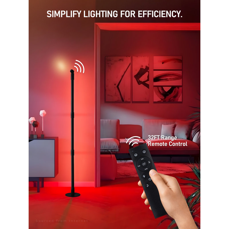 Deyvin LED Floor Lamp with Spotlight, 360° RGBW Tree Light, Music Sync, Remote Control