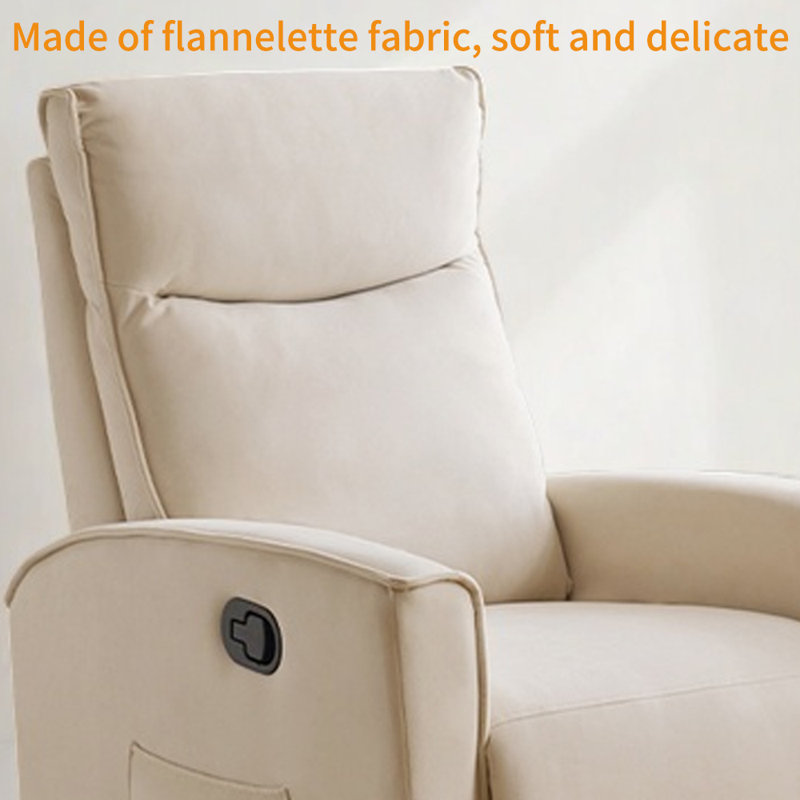 Ergonomic recliner in Minimalist style, White Polyester Blend