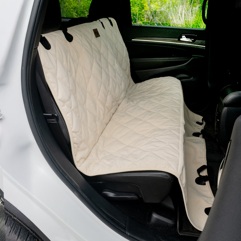 Protecteur de siège arrière en microfibre matelassé, Beige