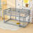 Twin Over Twin Wood Floor Bunk Bed With Strengthened Slats,  Ladder And Guardrails-168473546
