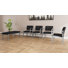 Ensemble de meubles de qualité commerciale en acier Lenox | Chaise 4 invités et banc 2 places