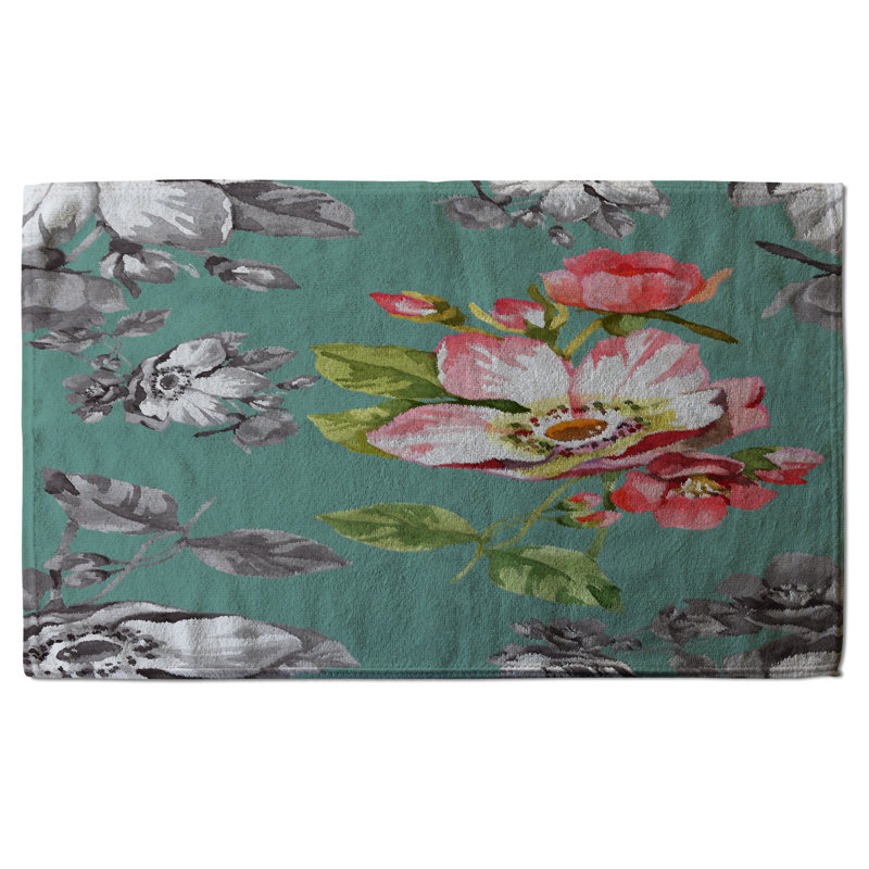 Cotton Floral Waffle Kitchen Towel