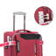 Ensemble de 4 valises verticales en rouge Claret, légères et extensibles pour un maximum de rangement, avec roulettes pivotantes à 360 degrés, poignées de transport à profil bas, compartiments extérieurs, poche intérieure de couvercle, côté