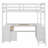 Loft Bed With U-Shaped Desk, Drawers And Storage Shelves-1824986477