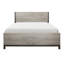 Ensemble de chambre à coucher grand lit, bois gris, ensemble de 2 pièces avec table de chevet