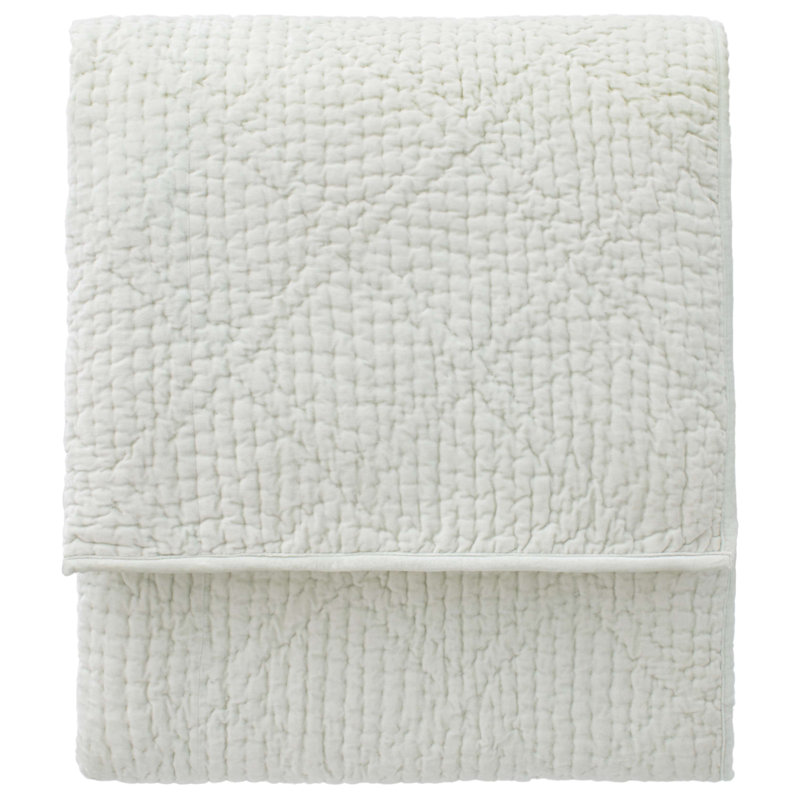 Parisienne Velvet Quilt, Dove White, King Quilt