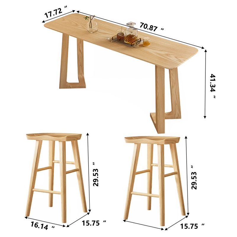 Daverman 70.87'' Solid Wood Home Bar