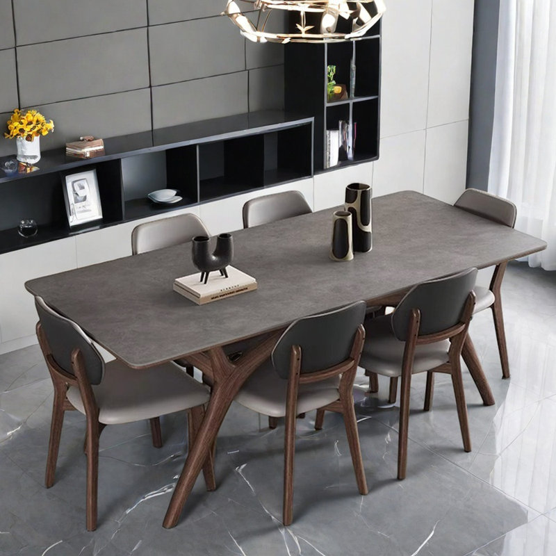 Modern simple home rectangular dining table sets, 29.5"H x 59"L x 31.5"W