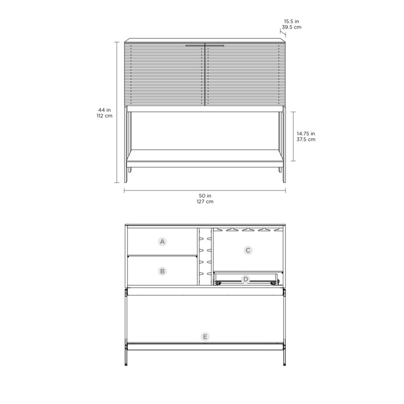 Bar Corridor, Gris anthracite teint en cendre