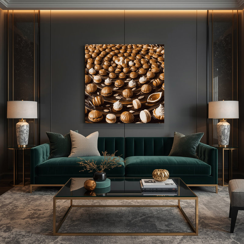 Dessert, graines de tournesol, art mural sur toile brune, H 16 po x l 16 po